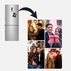 Couple personnalisé photo aimant de réfrigérateur personnalisé - 4 photos