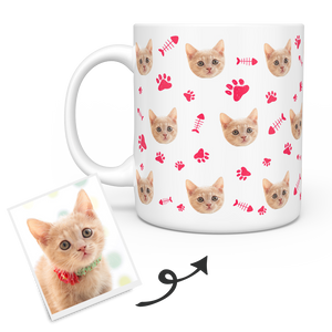 Personalized Mug With Cat Photo - Custom Cat Face Coffee Mug
