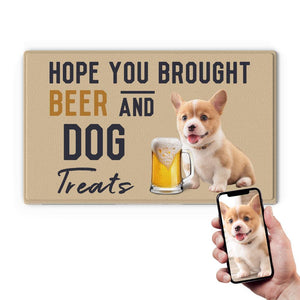 Photo de chien paillasson - boire une bière avec la photo de votre chien