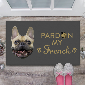 Pardon My Frenchie paillasson avec visage de chien