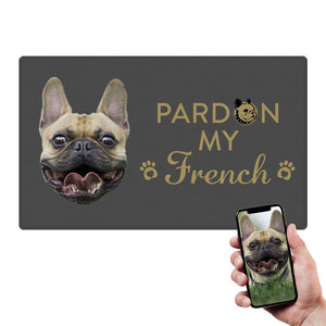 Pardon My Frenchie paillasson avec visage de chien
