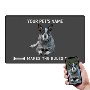 Paillasson personnalisé Votre animal établit les règles avec la photo et le nom de votre animal