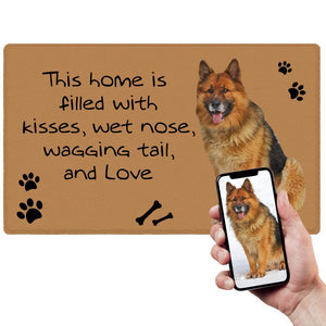 Paillasson photo pour chien personnalisé Paillasson pour animaux de compagnie - Cette maison est remplie de baisers