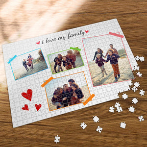 Puzzle photo de famille de Noël personnalisé