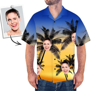 Chemise visage personnalisé Chemise hawaïenne homme Big Palm