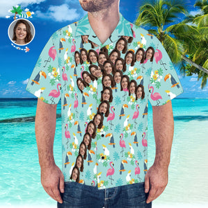 Chemise visage personnalisée Chemise hawaïenne homme Chemise cocotier personnalisée