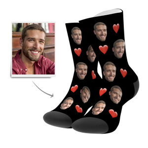 Chaussettes Personnalisées Visage d'amour avec aperçu
