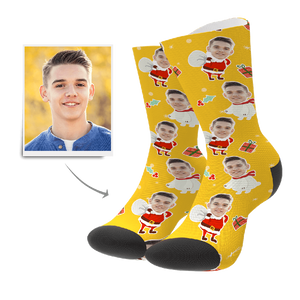 Chaussettes photo personnalisées jaunes - Mettez votre photo préférée sur  les chaussettes – MadeMineFr