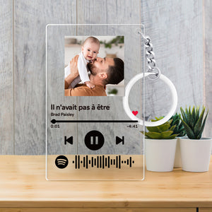 Cadeaux de Noël Affiche acrylique et porte - clés en verre Spotify personnalisé