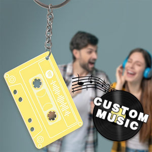 Porte-Clés Personnalisé de Plaque de Musique à Bande de Code Spotify Scannable Cadeau de Vacances