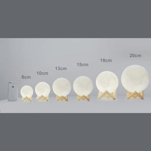 Lamp de Lune Gravée Impression 3D Personnalisée avec Photo Toucher en 2 Couleurs