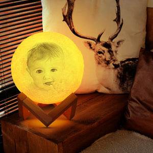 Lamp de Lune Gravée  3D Impression Personnalisée avec Photo Cliquer 3 Couleurs -Cadeau pour Bébé