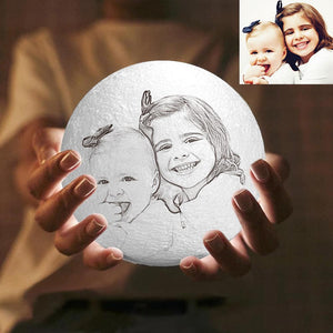 Lamp de Lune Gravée  3D Impression Personnalisée avec Photo Cliquer 3 Couleurs -Cadeau pour Maman