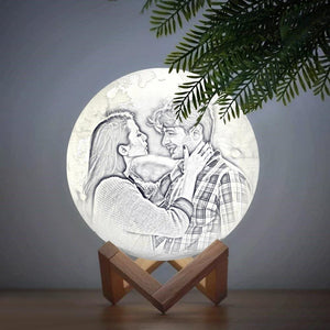 Lamp de Lune Gravée  3D Impression Personnalisée avec Photo Lamp de Terre Toucher 2 Couleurs