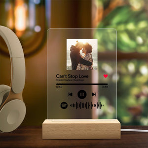 Cadeaux de Noël Veilleuse de plaques de verre Spotify personnalisée
